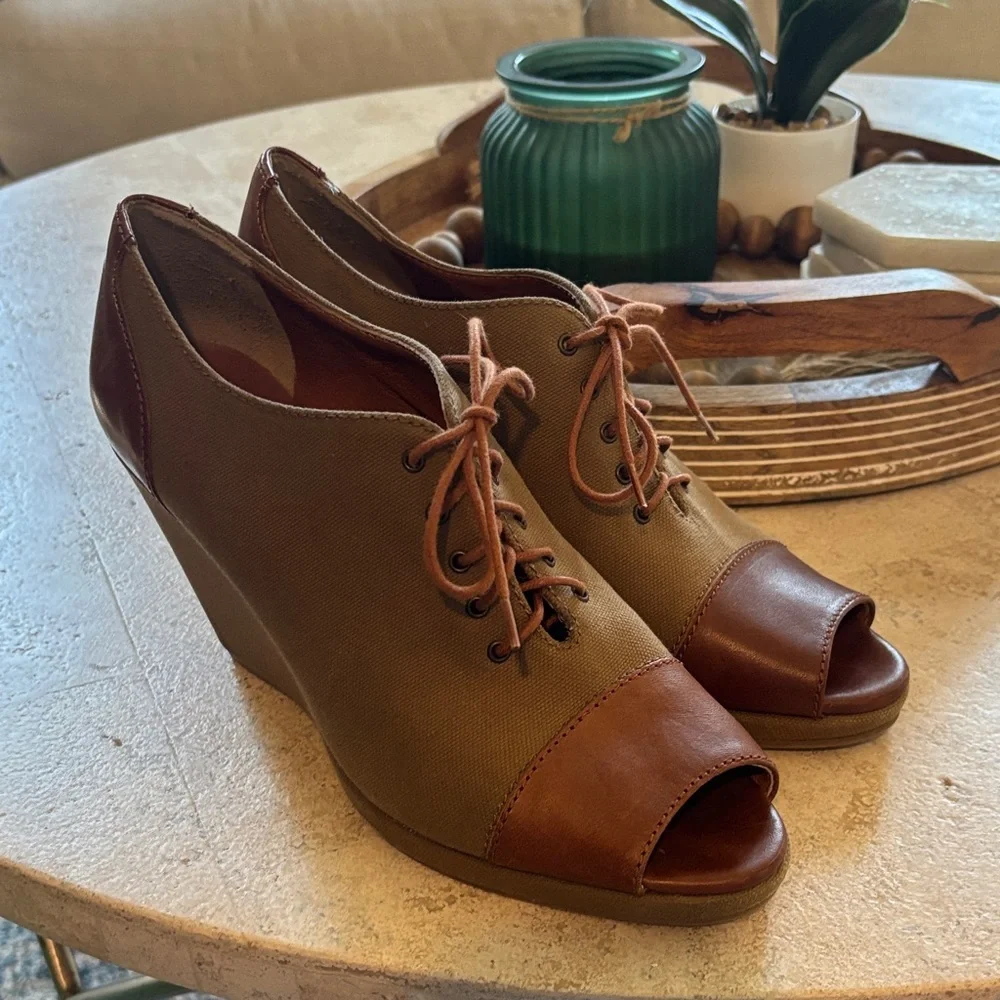 Madewell 1937 footwear‎ size 9 canvas lace up wedges